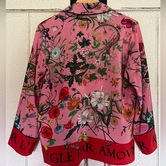 Gucci pink silk lounge blouse - Picture 3 of 8